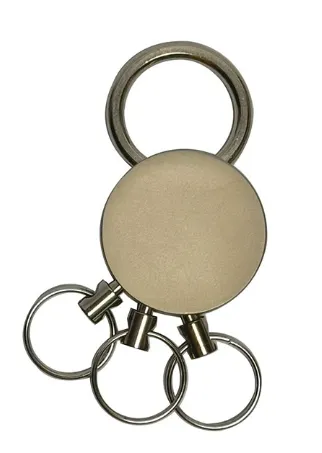 Chaveiro de Metal Circular com Alça e 3 Anéis